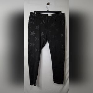 For The Republic Denim Black Star Patterned Skinny Pants Size 12/30